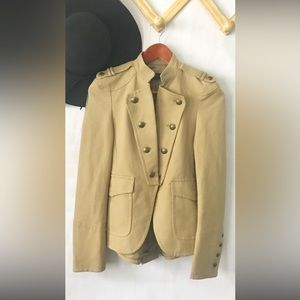 Zara | Military Style Blazer Tan Beige Size XS